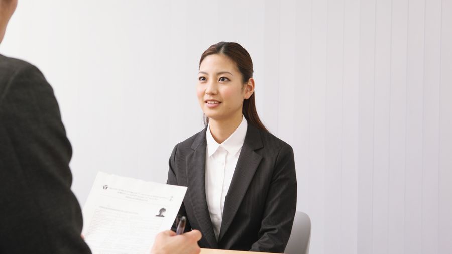 A student in a job interview