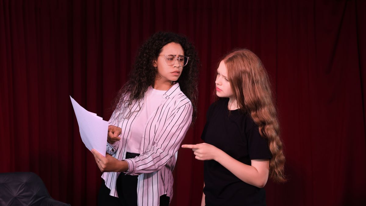 Two students improvising a scene